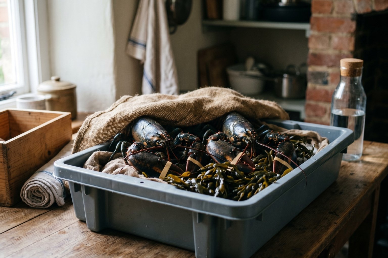 créer image de couverture d article (sans texte dessus et realiste) (format 43) comment conserver des homards vivants maison